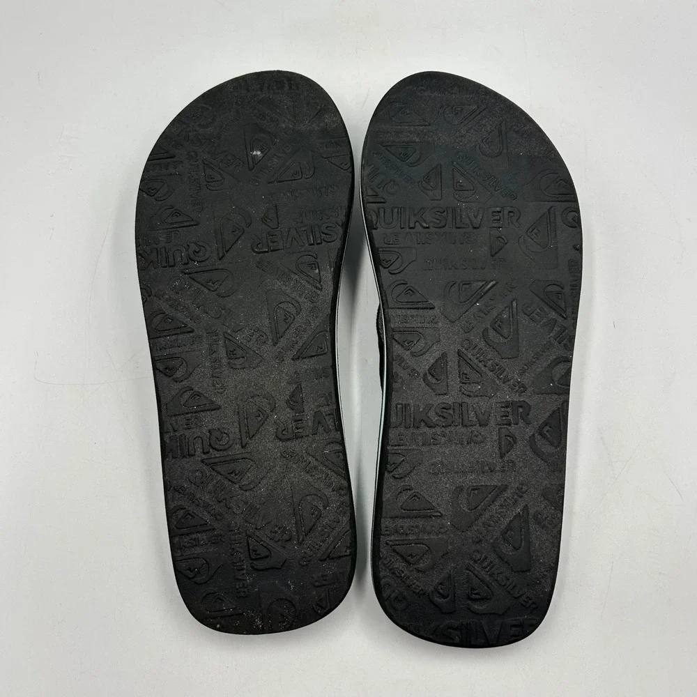 Quiksilver Flip Flops Grey Blue Tie Dye Mens Sandals Size 12